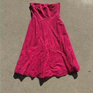 J. Crew Strapless Dress in Vibrant Pink